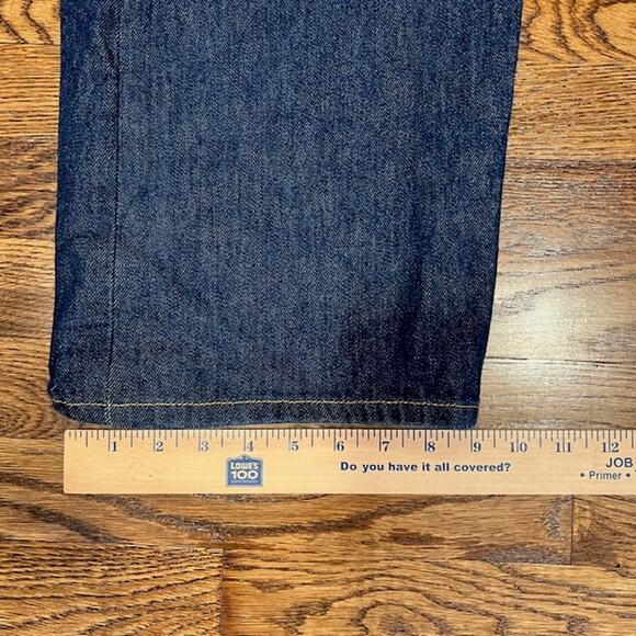 Levi's 501 Button Fly Denim Jeans Mens 46x30 Dark Wash Straight Leg Shrink toFit - Picture 7 of 10